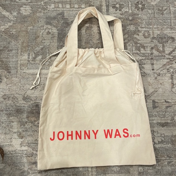 JOHNNY WAS tote bag cream canvas cotton - Picture 3 of 4